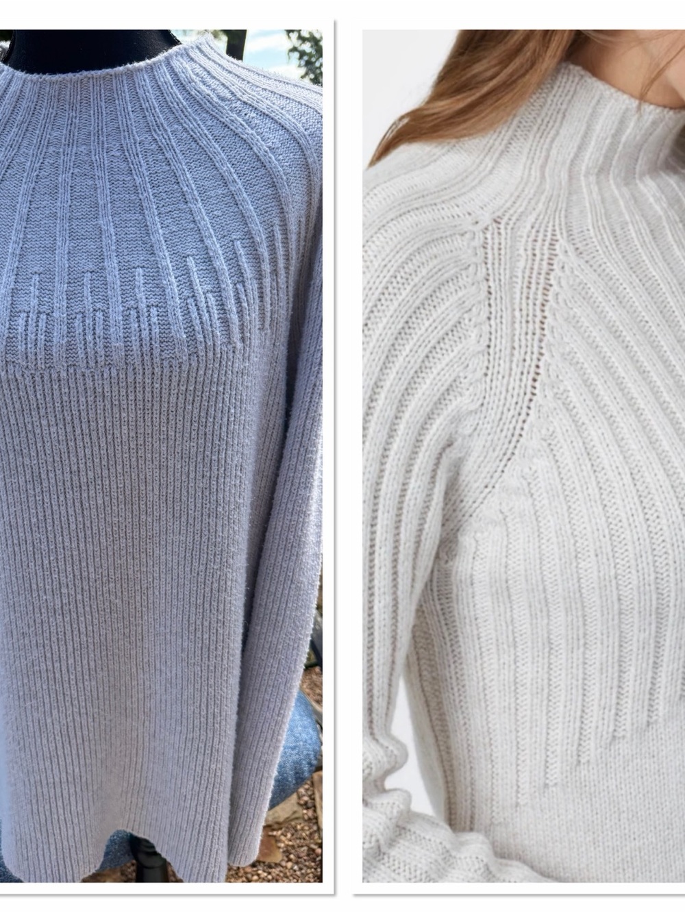 NWOT J.Jill Light Gray Rib-Knit Sweater - Classic Crewneck…642A